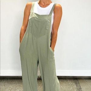 NEW Sage Green Cropped Overalls